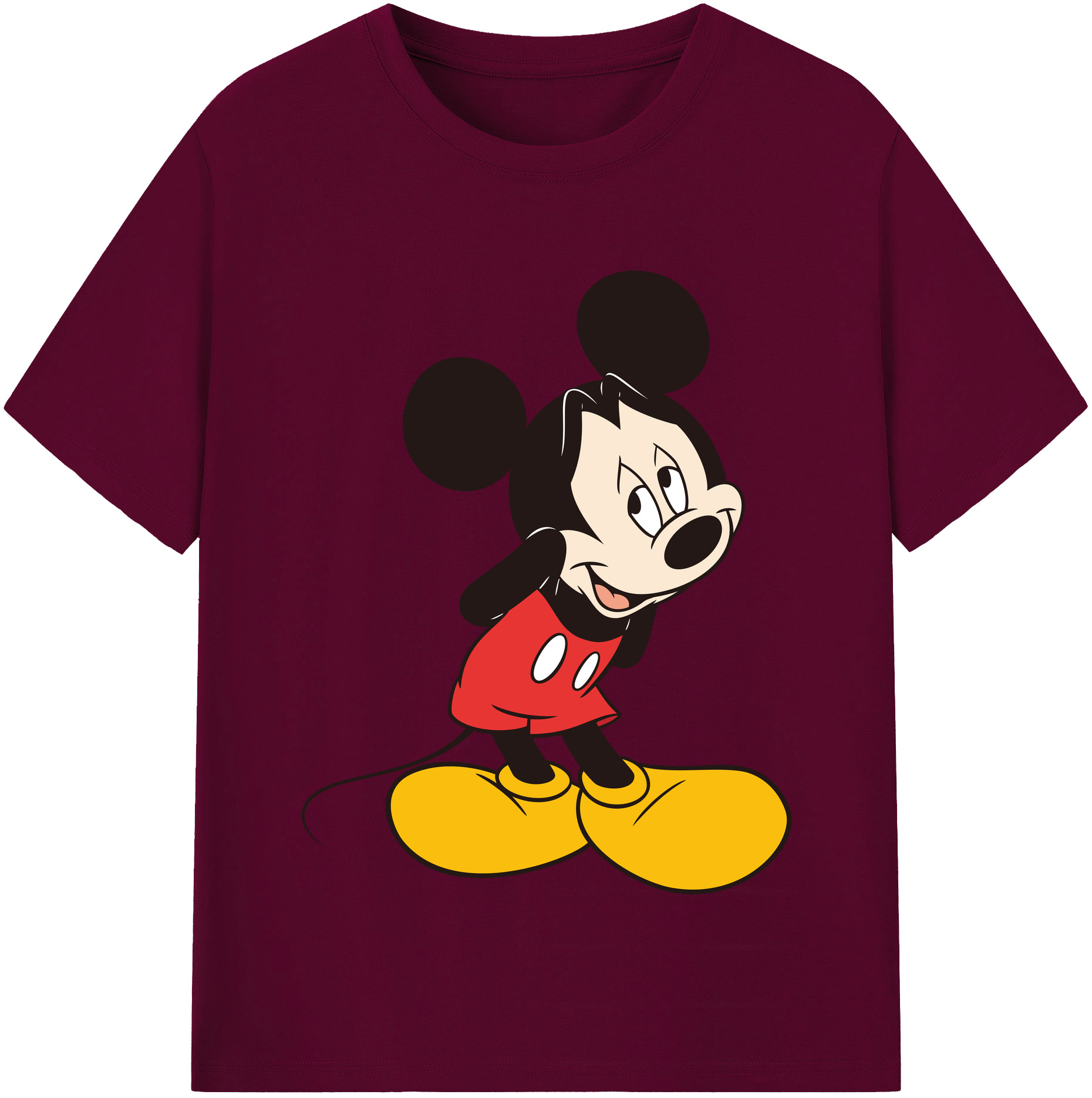 （画像用） ミッキーマウス Mickey Mouse レディースカジュアルプリントTシャツ（綿100％）